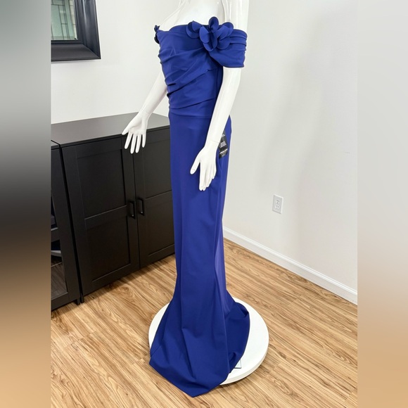 Chiara Boni La Petite Robe Yiana Floral Appliqué Gown Size 10 $1090 - Picture 11 of 13